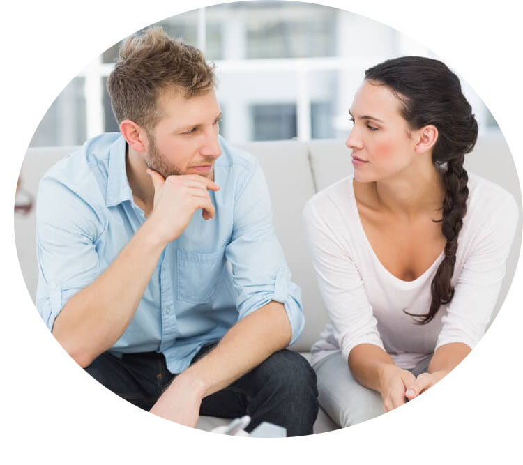 A man and woman in couples counseling